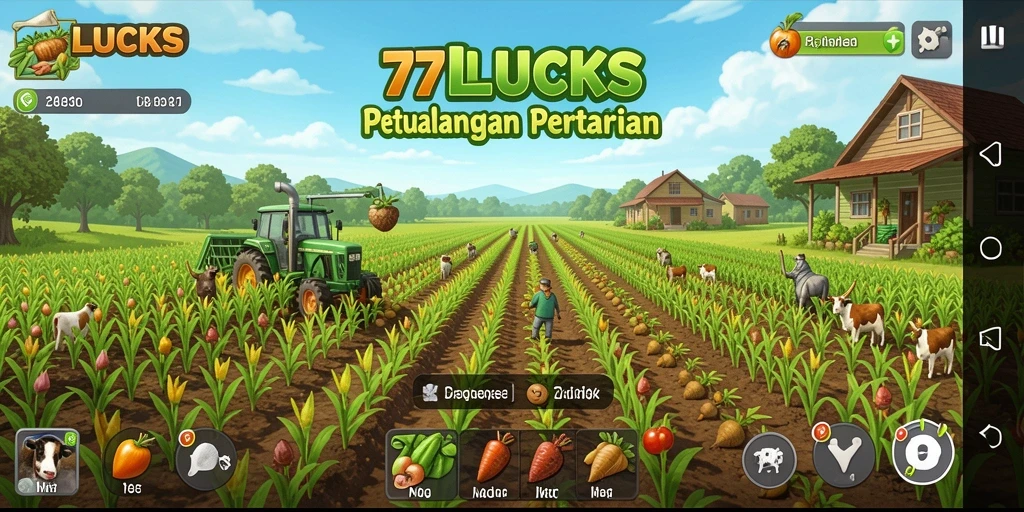 Tampilan menarik gameplay 77LUCKS dengan warna cerah dan aktivitas seru.
