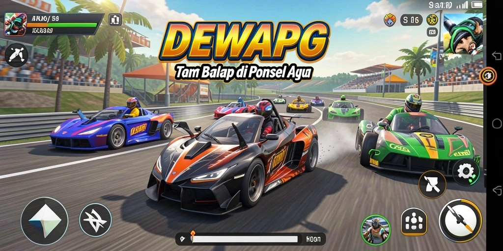 Tangkapan layar DEWAPG menunjukkan pengalaman balap yang mendebarkan.