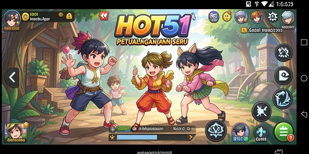 Menampilkan karakter Anime yang dinamis dalam aksi.