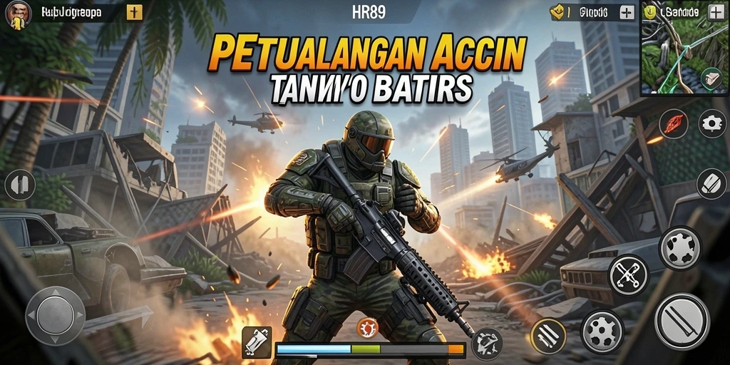 Screesnhot gameplay HR89 menunjukkan aksi pertempuran yang intens dan mendebarkan.