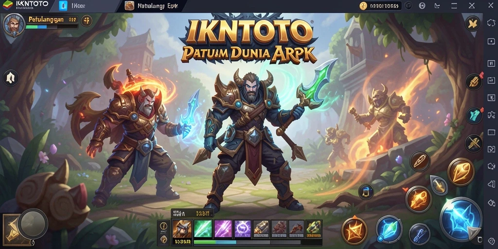 Tampilan gameplay epik dan pertarungan seru dalam IKNTOTO.