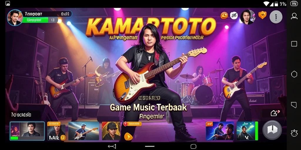 Screenshot KAMARTOTO menampilkan gameplay seru dengan berbagai lagu.