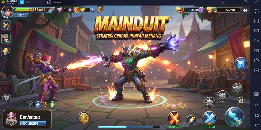 Tampilan gameplay seru dalam game strategi MAINDUIT.