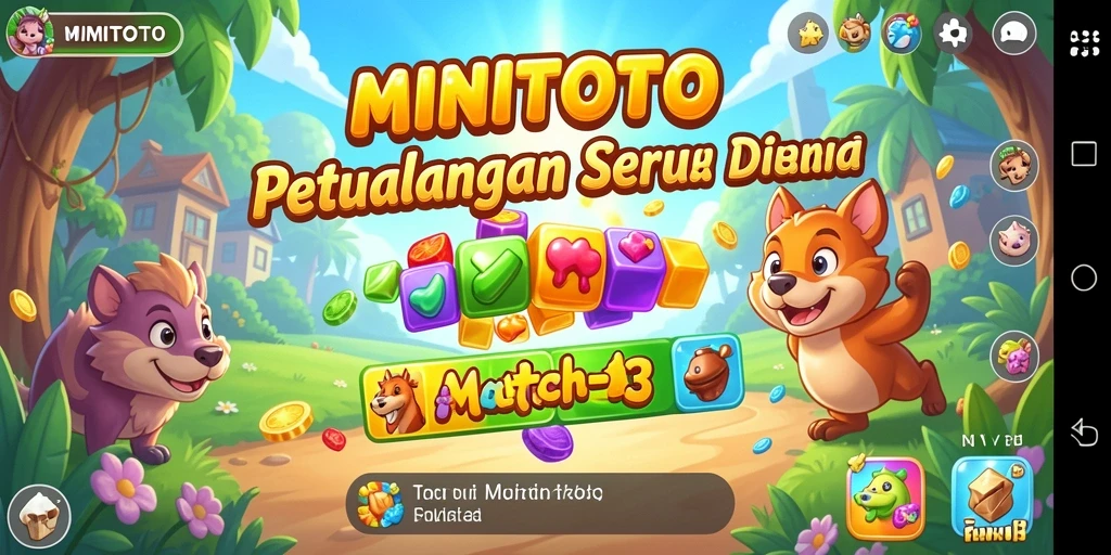 Tangkapan layar gameplay MINITOTO menampilkan keseruan mencocokkan item.