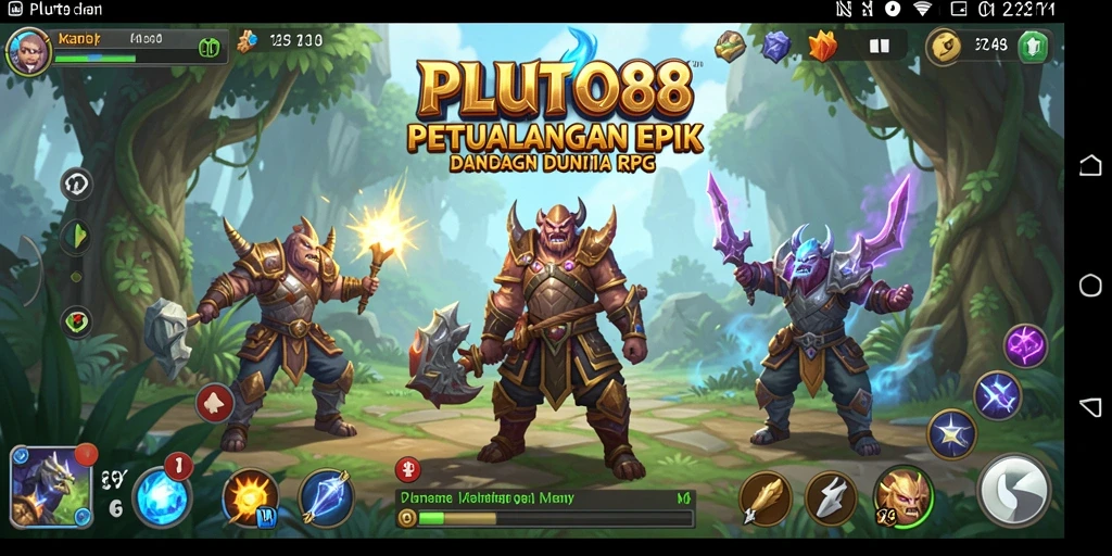 Screenshot menampilkan aksi seru dalam game RPG PLUTO88.