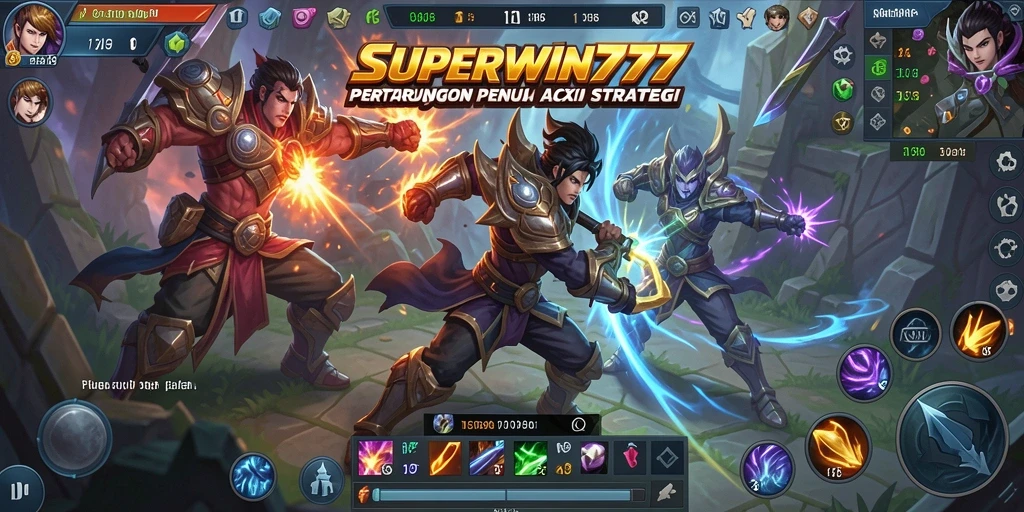 Tangkapan layar aksi epik dari gameplay SUPERWIN777 MOBA.
