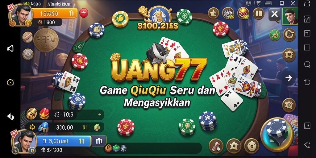Tampilan gameplay seru dari game QiuQiu UANG77.