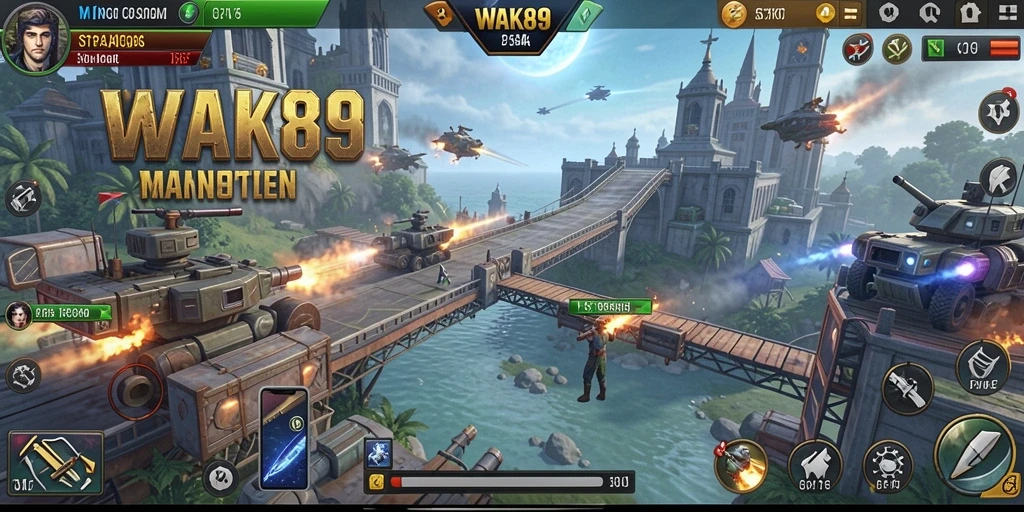 Tangkapan layar gameplay SLG menampilkan strategi peletakan Bangunan dan unit tempur.