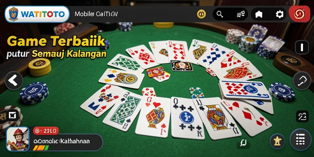 Screenshot utama dari gameplay WATITOTO yang menampilkan aksi seru permainan Gaple.